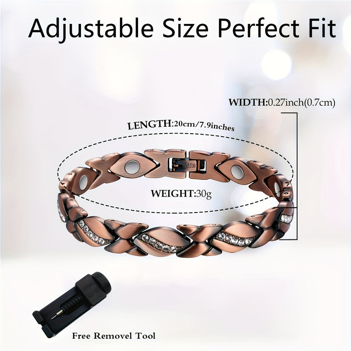 Womens 3500 Gauss Copper Magnetic Therapy Bracelet - FOFOPO