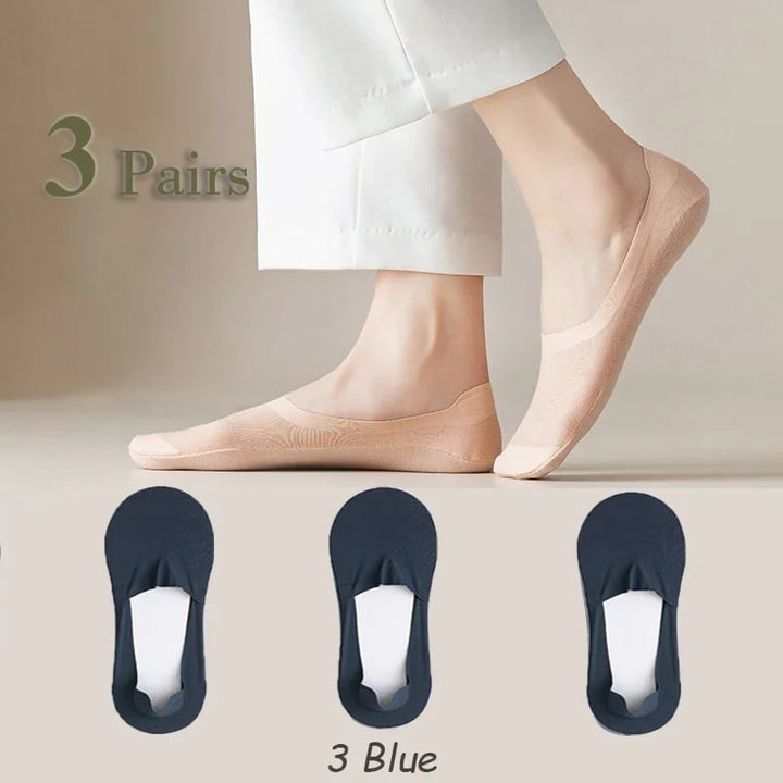 3PCs-Thin No Show Socks - FOFOPO