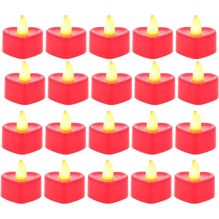 24pcs Romantic LED Heart-shaped Electronic Flameless Candle Lights - FOFOPO