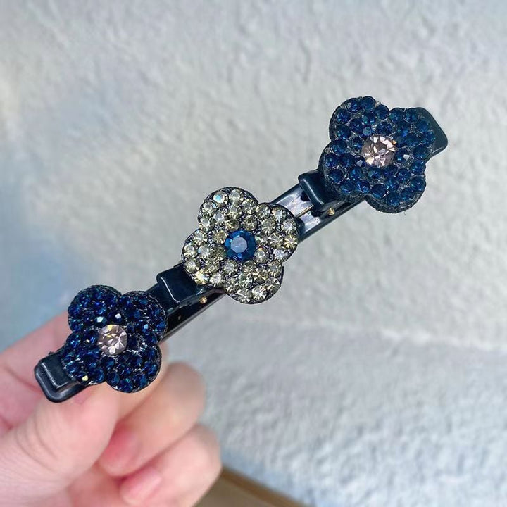 Sparkling Crystal Stone Braided Hair Clips - FOFOPO