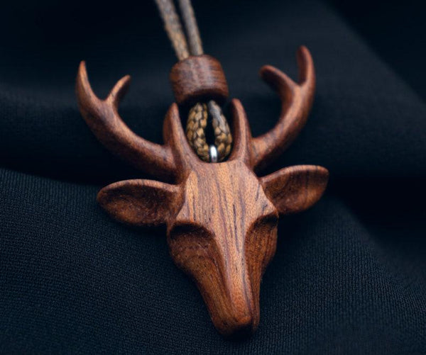 Handmade Deer Wooden Pendant-Animal Necklace