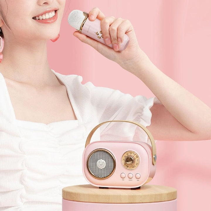 Mini Karaoke Machine & Bluetooth Speaker With Wireless Microphone - FOFOPO