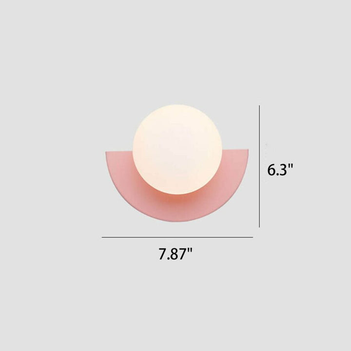 Modern Minimalist Glass Spherical Colorful Semicircle Design 1-Light Wall Sconce Lamp - FOFOPO