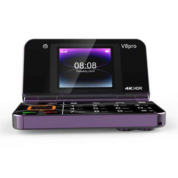 📱 V8 Pro Dual-Screen Flip Phone – GSM 2G Big Button Feature Phone