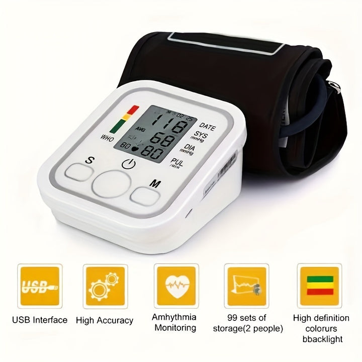 Broadcast Automatic Upper Arm BP Machine With Cuff With Voice- Digital BP Monitor - FOFOPO