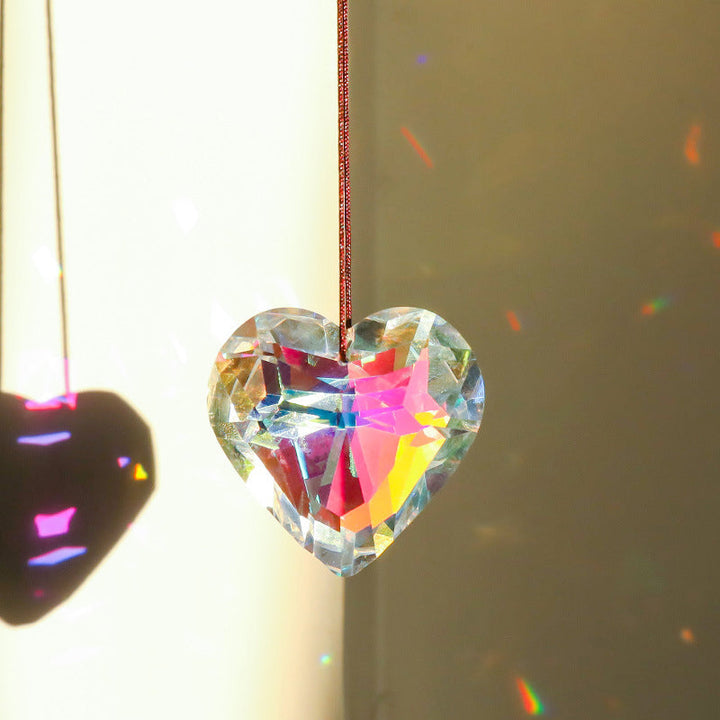 Hanging Heart Suncatcher Prism Crafts - FOFOPO