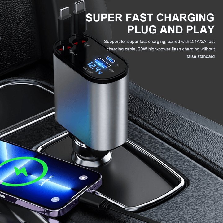 Fast Charge Retractable Car Charger - FOFOPO