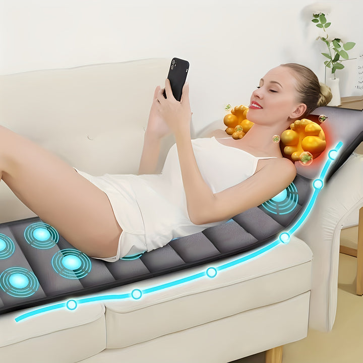 Full Body Massage Mattress, Neck Kneading, Airbag Hot Compress Waist Massager - FOFOPO