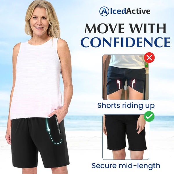 IcedActive - Women's Ice Silk Quick Drying Stretch Shorts