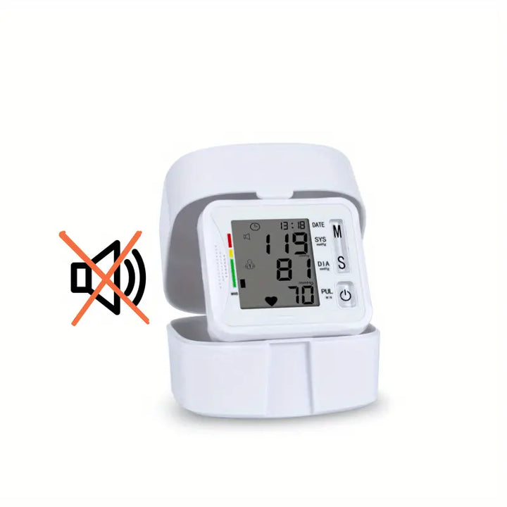 Compact Digital Wrist Blood Pressure Monitor - One-Touch, Irregular Heartbeat Indicator, Battery-Free Operation - FOFOPO