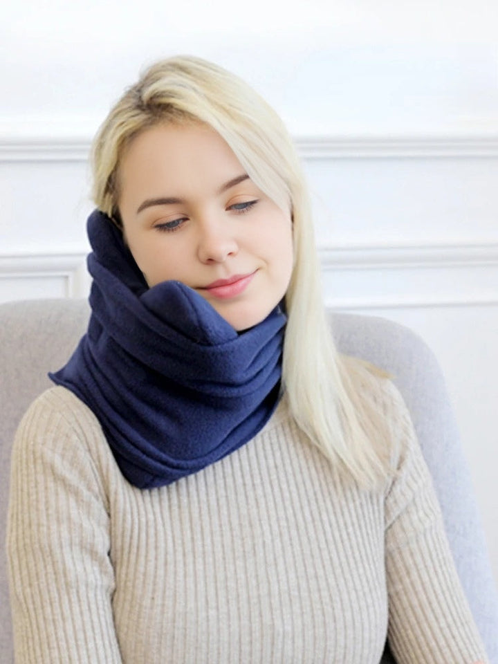 Neck Support Travel Pillow for Long Naps & Layover Flights - Compact & Comfortable - FOFOPO