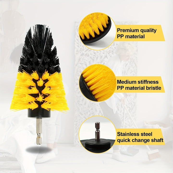 Drill Brush Attachment Power Scrubber Wash Cleaning Brushes Tool Kit - FOFOPO