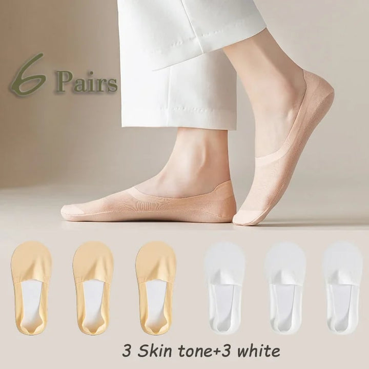 3PCs-Thin No Show Socks - FOFOPO