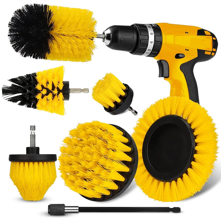 Drill Brush Attachment Power Scrubber Wash Cleaning Brushes Tool Kit - FOFOPO