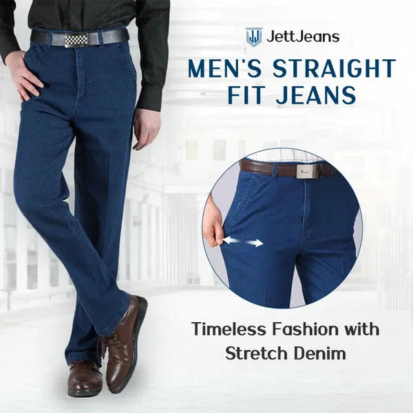 Jett Jeans Men's High Waist Straight Fit Stretch Jeans