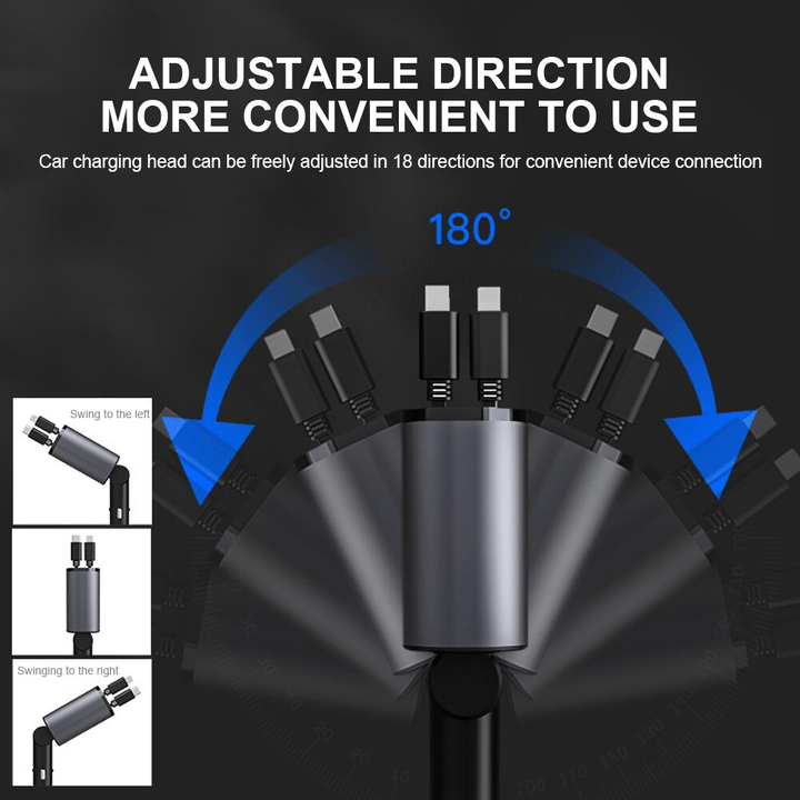 Fast Charge Retractable Car Charger - FOFOPO