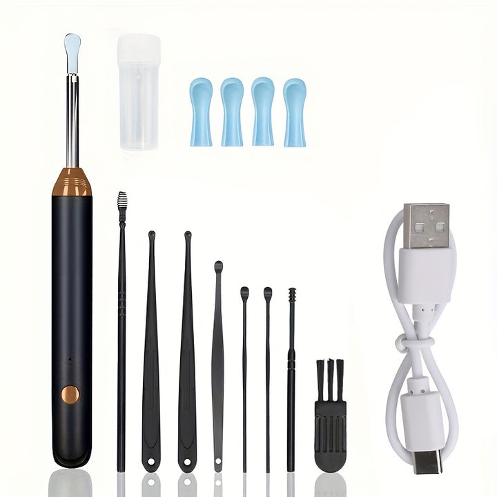 Ear Wax Removal Tool With 8 Pcs Ear Set Ear Cleaner With Camera Earwax Removal Kit With Light Ear Camera With 6 Ear Spoon Ear Cleaner - FOFOPO