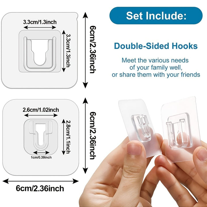 Transparent Double-sided Adhesive Wall Hooks - FOFOPO