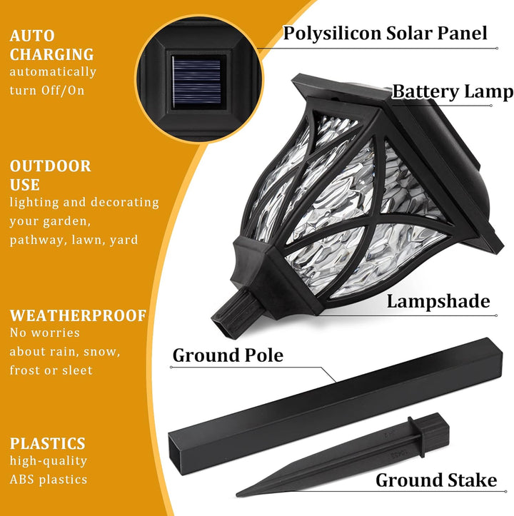 6 Pack Led Solar Pathway Garden Lights Outdoor - FOFOPO