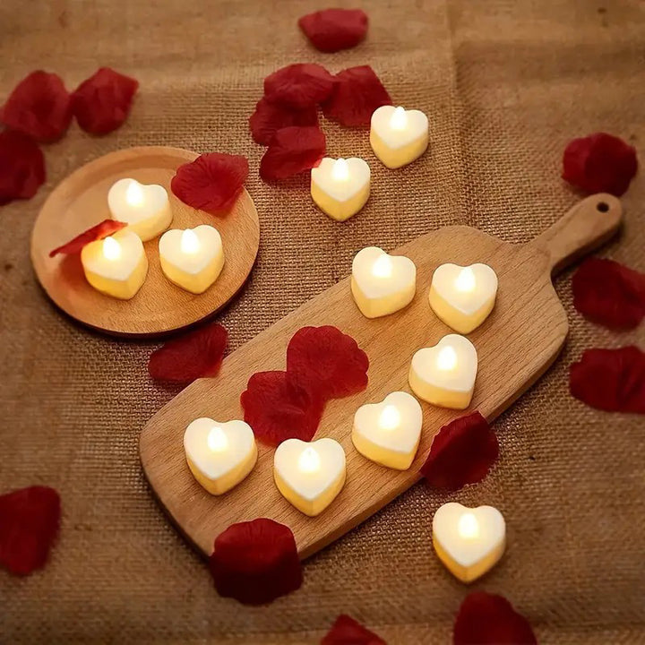 24pcs Romantic LED Heart-shaped Electronic Flameless Candle Lights - FOFOPO