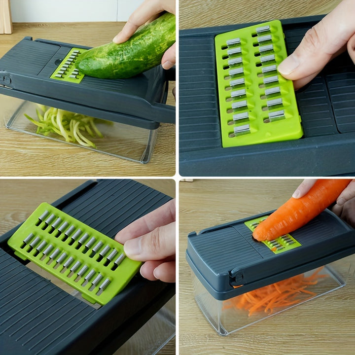 14/15/16pcs/Set, Vegetable Chopper, Multifunctional Fruit Slicer, Manual Food Grater - FOFOPO