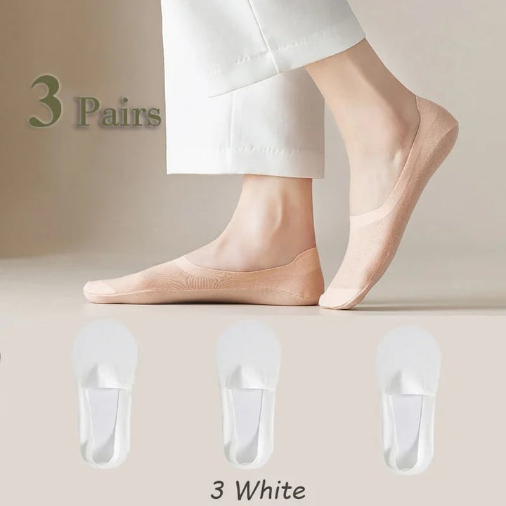 3PCs-Thin No Show Socks - FOFOPO