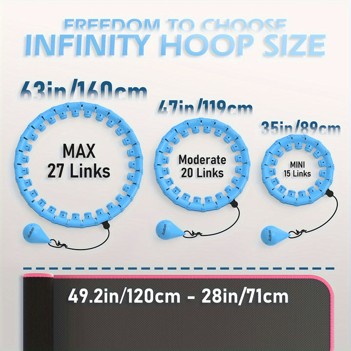 Weighted Exercise Circle for Adults Weight Loss, Infinity Hoop Fit Plus Size 63 Inch/160cm - FOFOPO