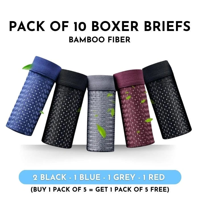 BoxHero – Pack Of 10 Bamboo Fiber Boxer Briefs – Buy 5, Get 5 - FOFOPO