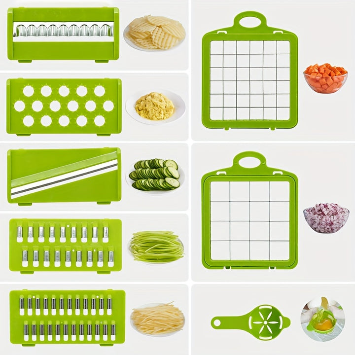 14/15/16pcs/Set, Vegetable Chopper, Multifunctional Fruit Slicer, Manual Food Grater - FOFOPO