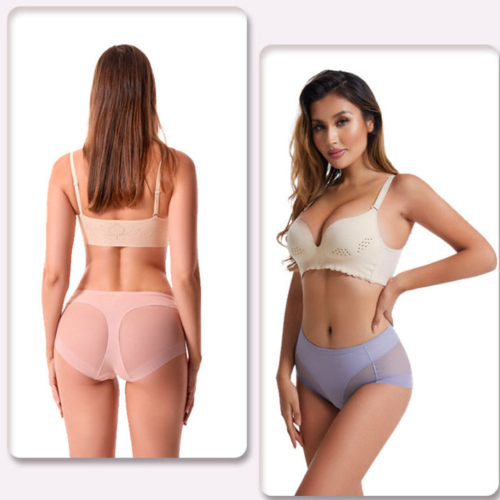 High Waist Ice Silk Seamless Shaping Briefs - FOFOPO