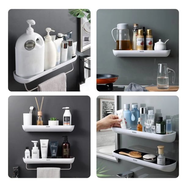 EasyMount Bathroom Storage Shelf - No Drilling Required - FOFOPO