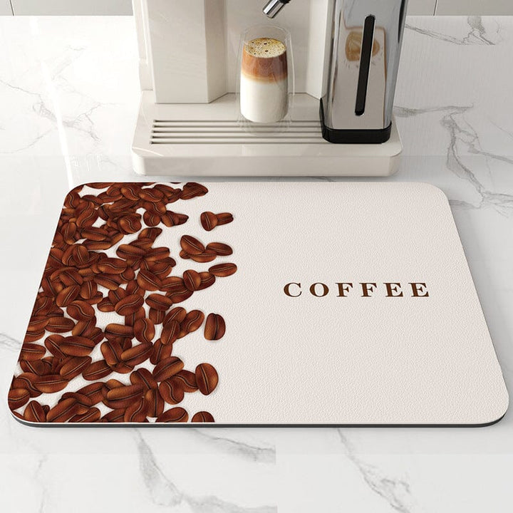 Super Absorbent Coffee Mat, Kitchen Quick Dry Dish Draining Mat - FOFOPO