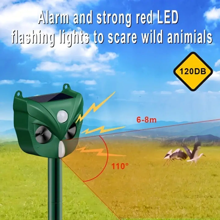 Solar-Powered Ultrasonic Animal Repellent - FOFOPO