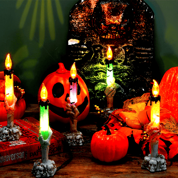 💀Solar Powered Skull Candle Light