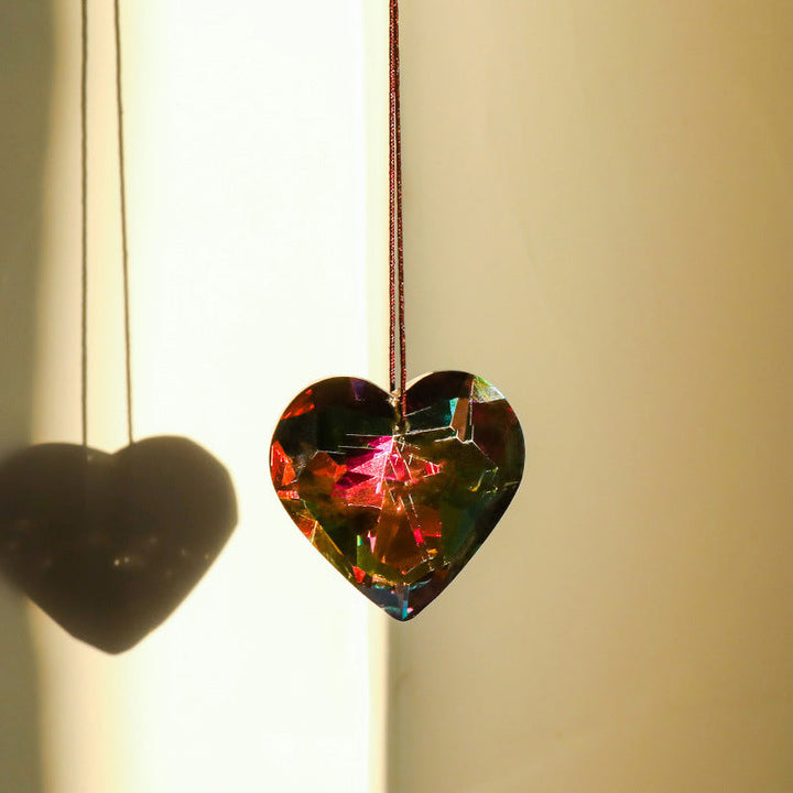 Hanging Heart Suncatcher Prism Crafts - FOFOPO