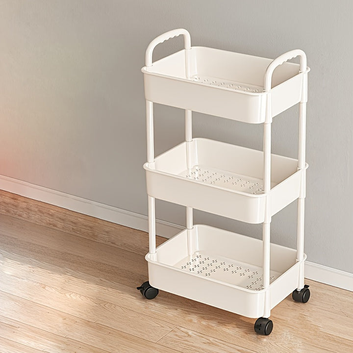 Kitchen Floor Storage Rack, Living Room Bedroom Bedside Multi-layer Storage Rack With Wheels - FOFOPO