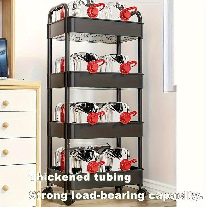 Kitchen Floor Storage Rack, Living Room Bedroom Bedside Multi-layer Storage Rack With Wheels - FOFOPO