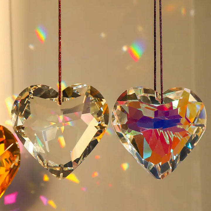 Hanging Heart Suncatcher Prism Crafts - FOFOPO