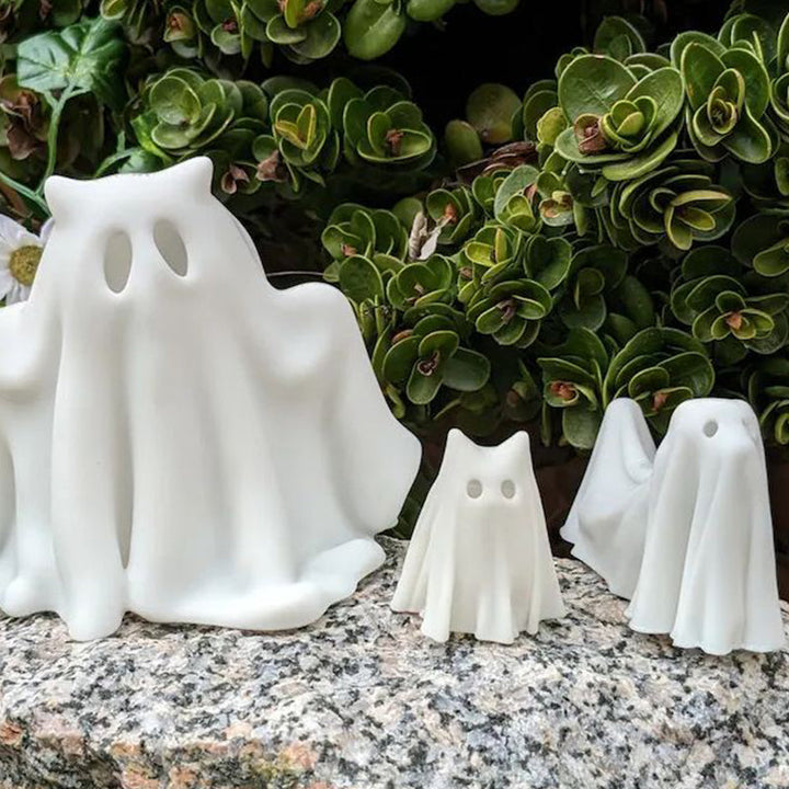 Cute Halloween Horned Ghost with - FOFOPO