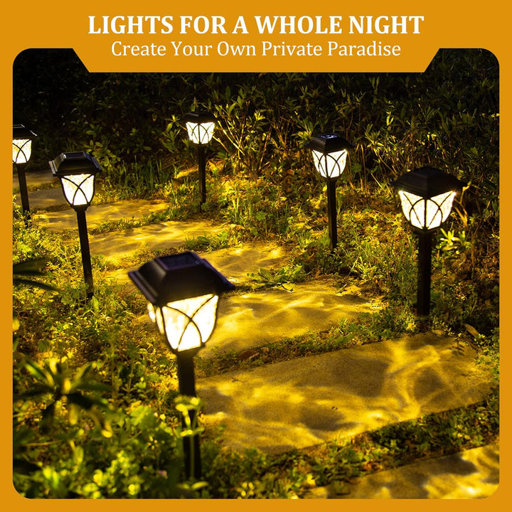 6 Pack Led Solar Pathway Garden Lights Outdoor - FOFOPO