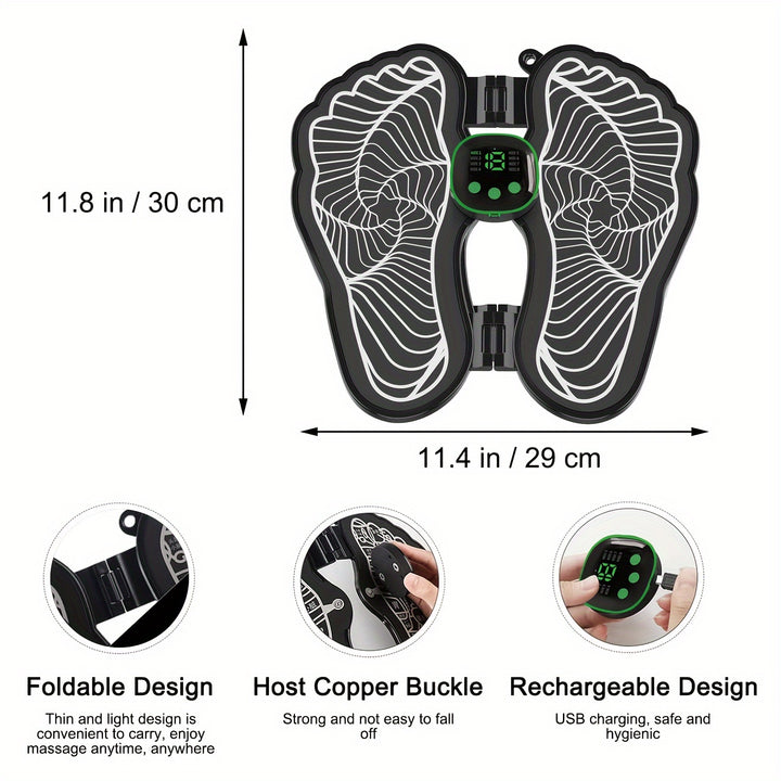 6-Mode Rechargeable Foot Massager Mat with 19 Levels - Relieves Plantar Pain, Improves Circulation, and Relaxation - FOFOPO