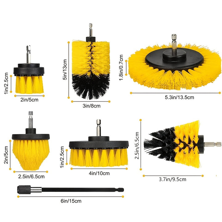 Drill Brush Attachment Power Scrubber Wash Cleaning Brushes Tool Kit - FOFOPO