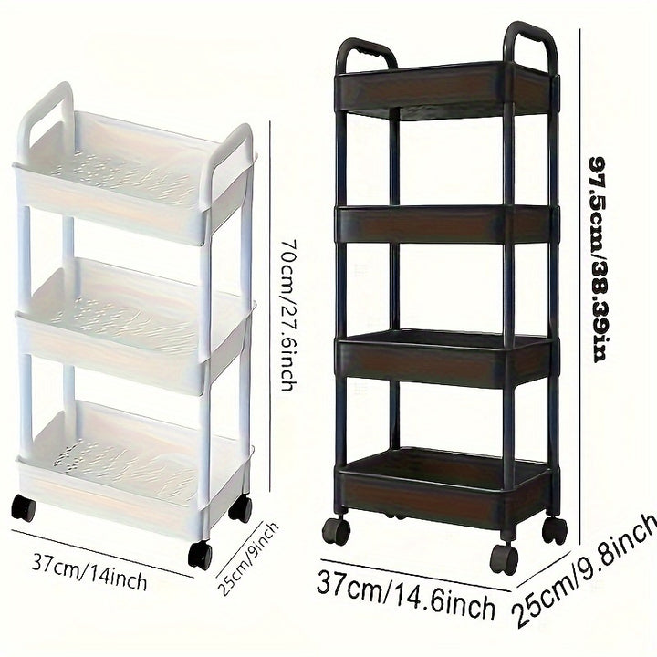 Kitchen Floor Storage Rack, Living Room Bedroom Bedside Multi-layer Storage Rack With Wheels - FOFOPO