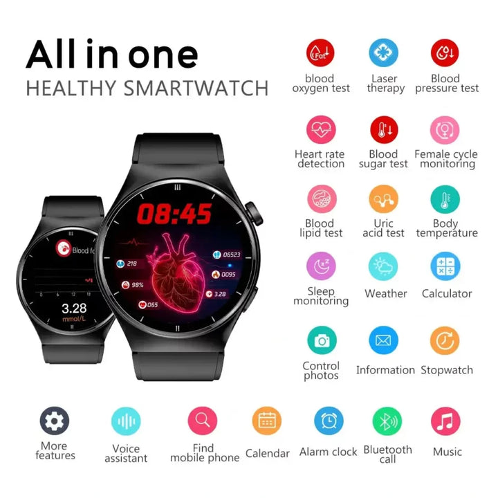 Blood Sugar Glucose Monitoring Smart Watch - FOFOPO