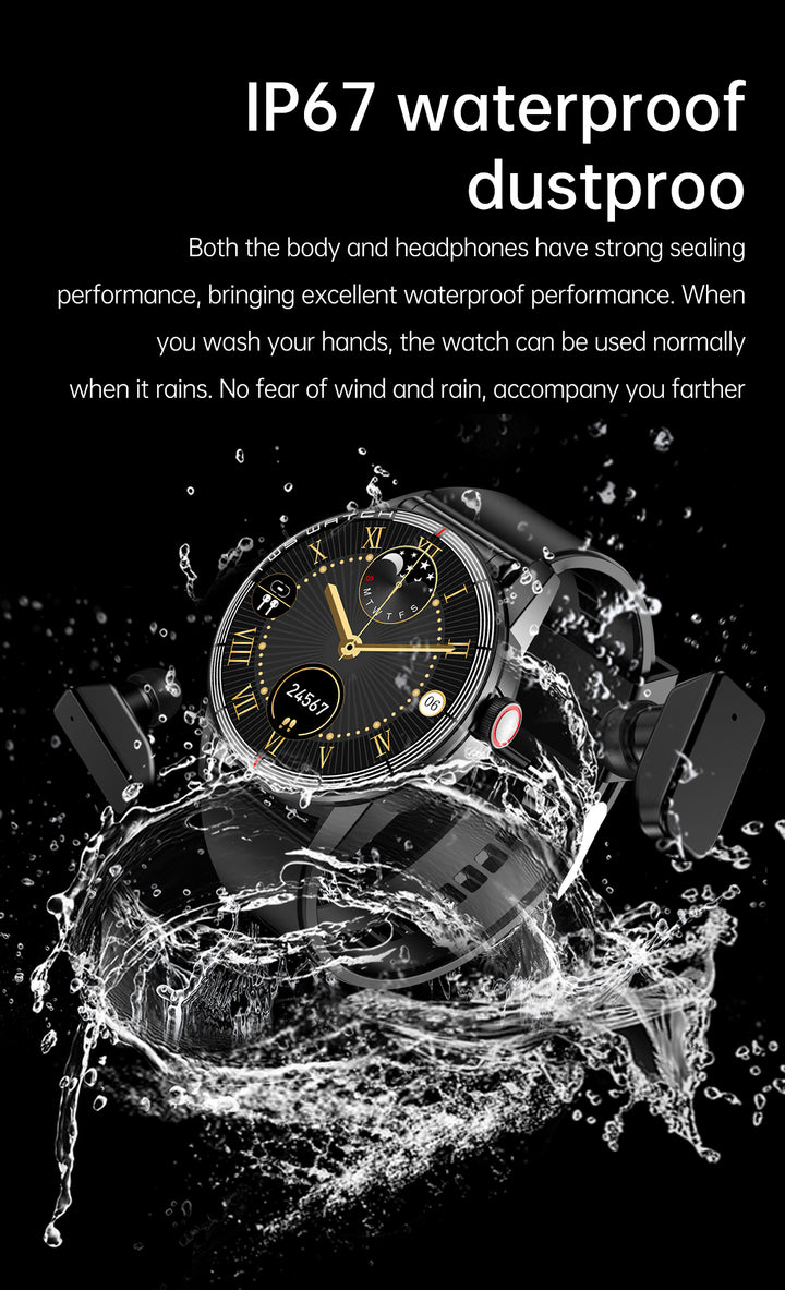 Smart Talk Heart Rate Measurement Multi Sport Mode Headset Watch Headset Watch 2 in 1 - FOFOPO