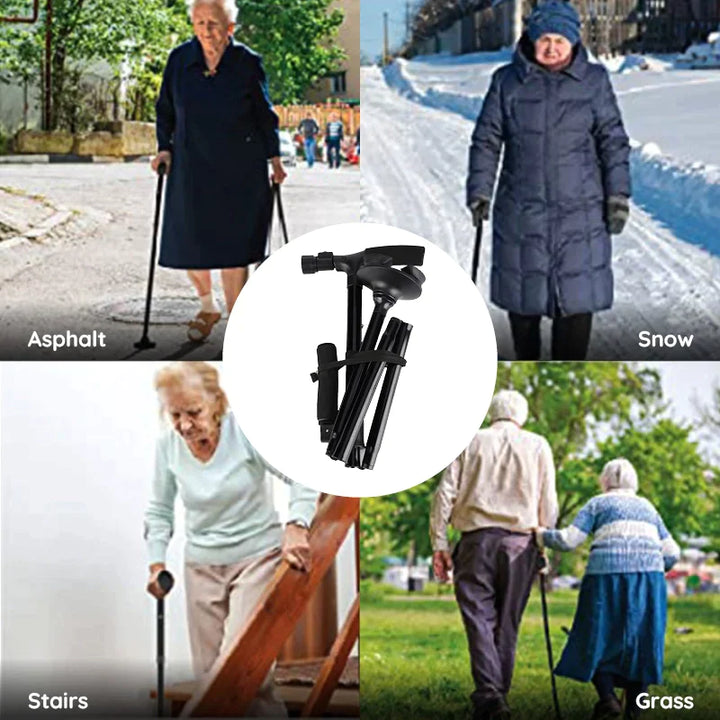 Multi-Functional Foldable LED Walking Cane - FOFOPO