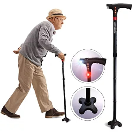 Multi-Functional Foldable LED Walking Cane - FOFOPO