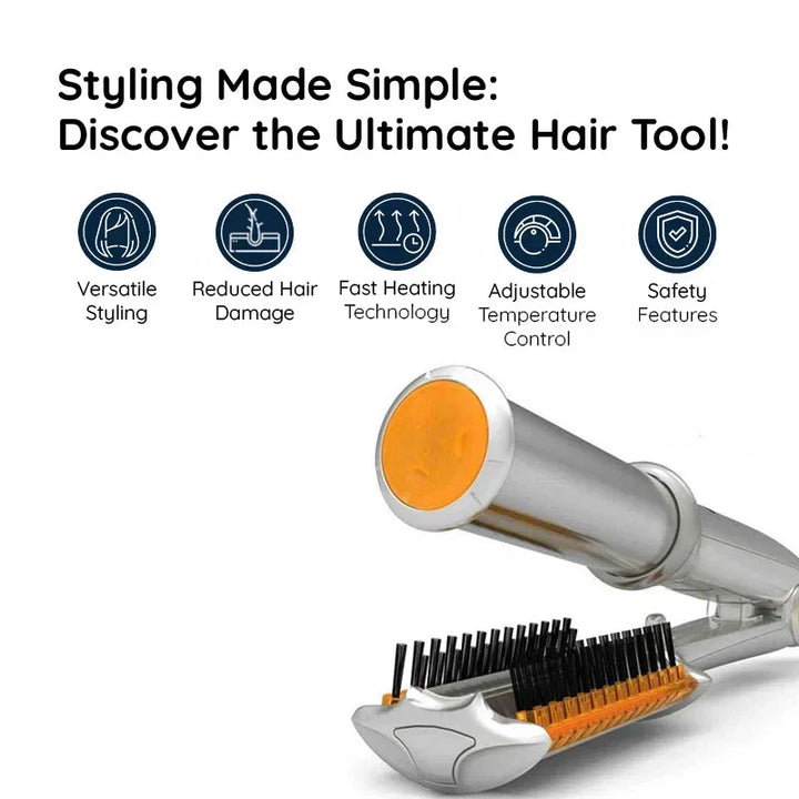 Professional 2 in 1 Rotating Iron Hair Brush - FOFOPO