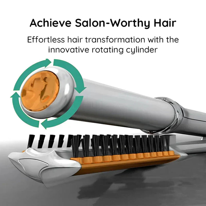 Professional 2 in 1 Rotating Iron Hair Brush - FOFOPO