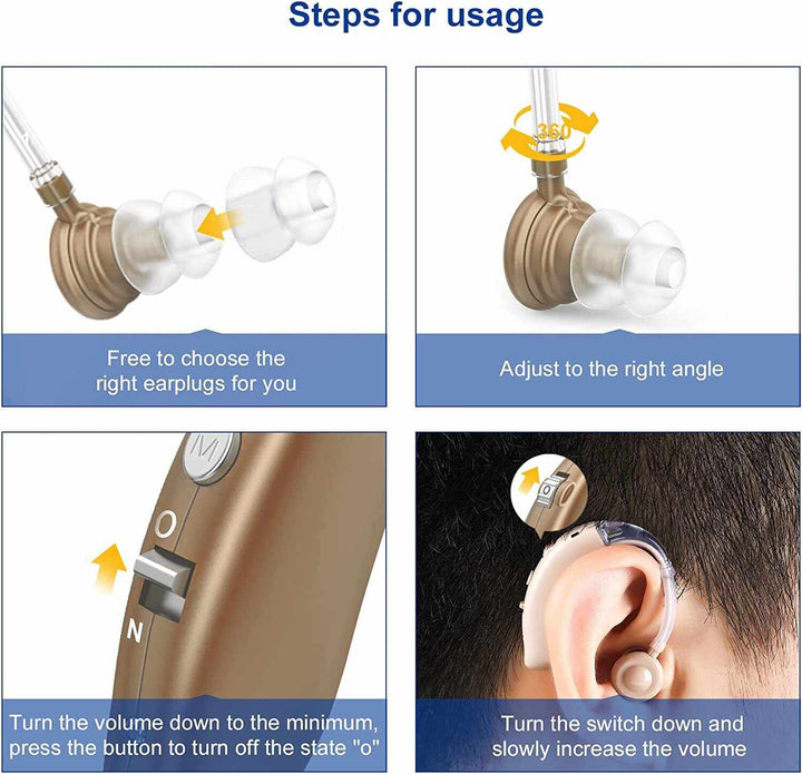 Rechargeable Digital Behind-The-Ear Hearing Aids for Adults - FOFOPO